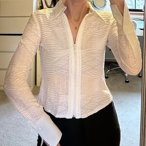 Carol Anderson White Zip-Up
